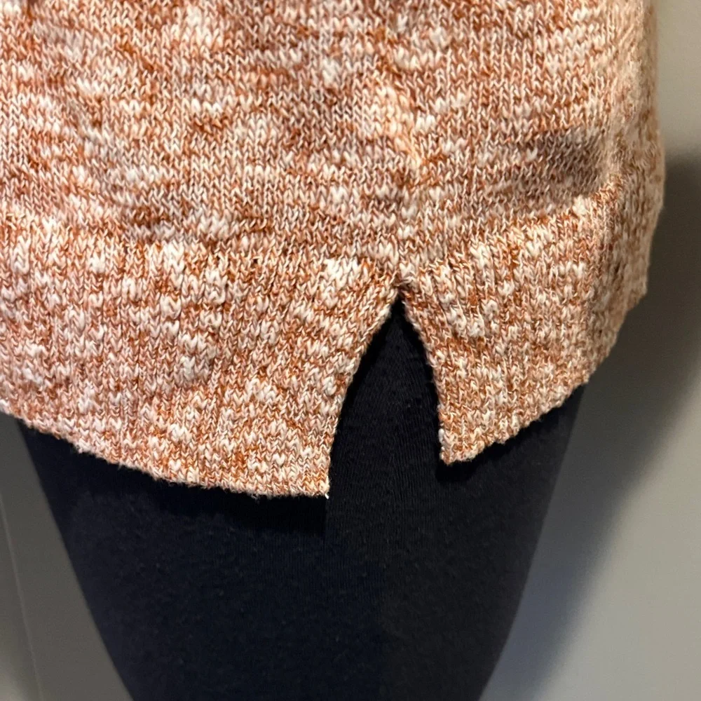 J. Crew Women's Small Speckled Knit Sweater - Rusty Orange and White